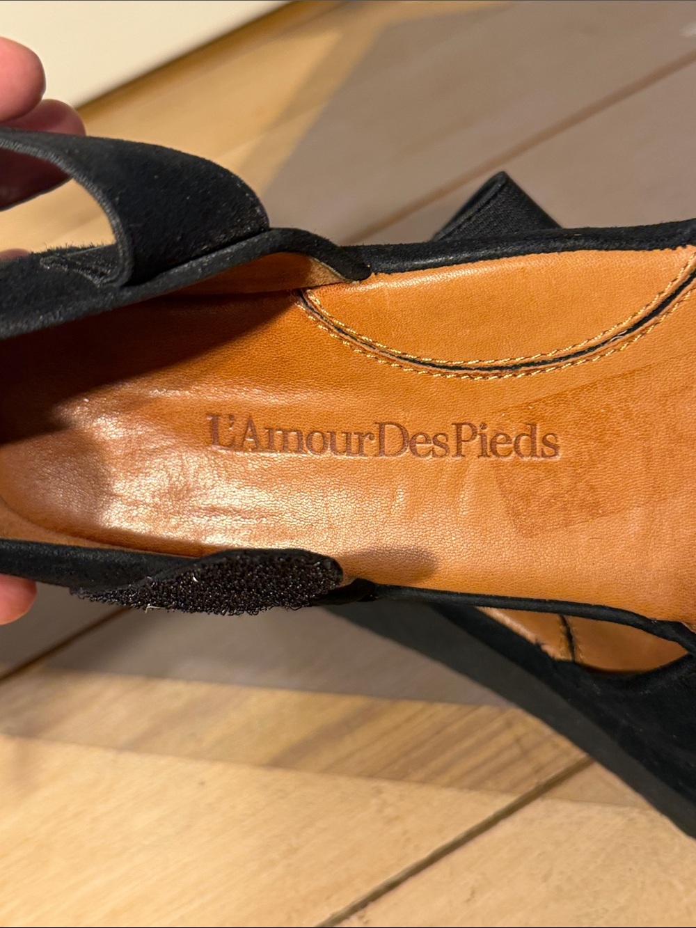 L’Amour Des Pieds “Amadour” style Sz 8 1/2 Black Suede Mary Jane Platform - Picture 4 of 12